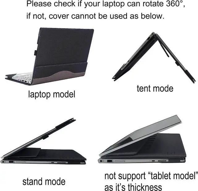 Alt view image 5 of 5 - WODBAO Laptop Protection case for Lenovo ThinkPad X1 Carbon Generation 11/10/9 2023-2021 and ThinkPad X1 Yoga Gen 8/7/6 2023-2021 Laptop Drop Protection PU Leather case (Dark Gray)