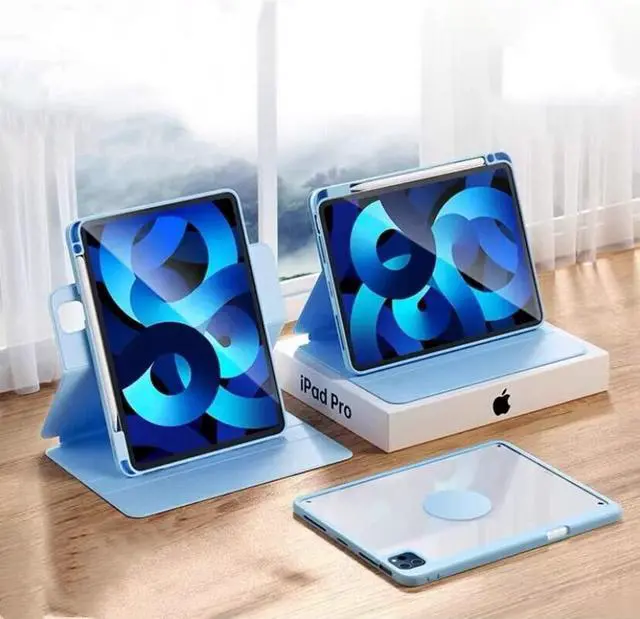 Main image of Vertical Case for iPad 9th/8th/7th Generation/Pro 10.5/ Air 3rd Gen, Magnetic Detachable Case with Pencil HolderIt can Hold Keyboard 360 Rotatable Smart Cover (Blue)