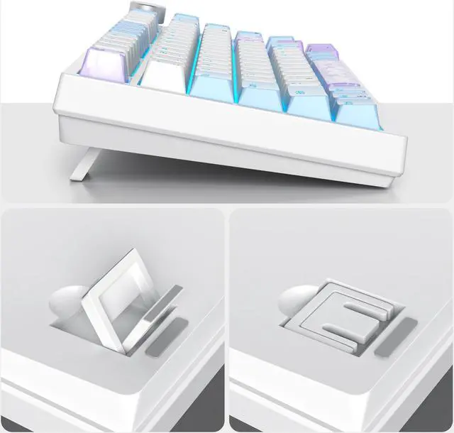 Alt view image 3 of 5 - 75% Wired Keyboard with Knob, 75 Percent Gaming Keyboard Hot Swappable Gasket Mount,Red Switch,RGB Backlit 82 Keys TKL Mechanical Keyboard,NKRO Compact Keyboard for PC Laptop Windows Gamer(Milk taro)