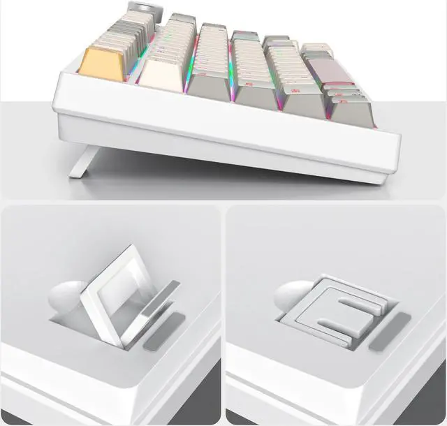 Alt view image 3 of 5 - 75% Wired Gaming Keyboard, Hot Swappable Gasket Mount, Red Switch, RGB Backlit 82 Keys TKL Mechanical Keyboard, NKRO Compact for PC Laptop Windows Gamer (Gray Rice)