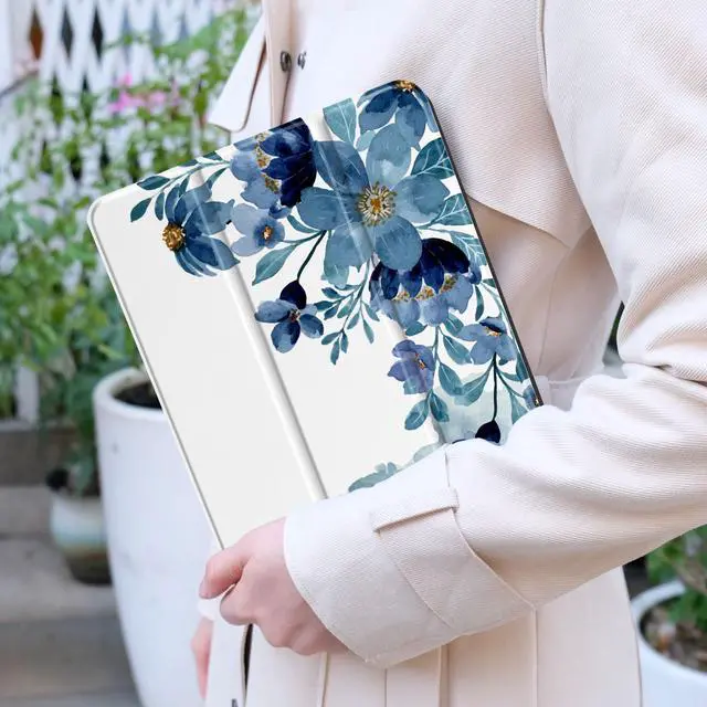 Alt view image 2 of 5 - Yebiseven Case for  Fire Max 11 2023(Only Compatible with 13th Generation Tablet), Shockproof Tablet Protective Cover with Trifold Stand & Auto Sleep/Wake, Blue Floral