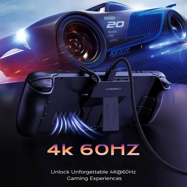 Alt view image 3 of 5 - Portable Steam Deck Dock 5-in-1 USB C Hub Docking Station with 3*USB A 4K@60H USB C PD 100W Max Steam Deck Stand Base Accessories