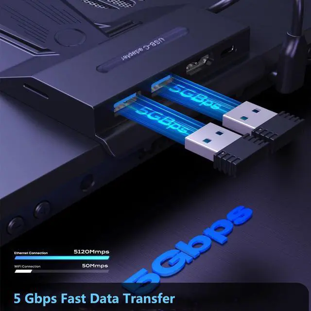 Alt view image 4 of 5 - Portable Steam Deck Dock 5-in-1 USB C Hub Docking Station with 3*USB A 4K@60H USB C PD 100W Max Steam Deck Stand Base Accessories
