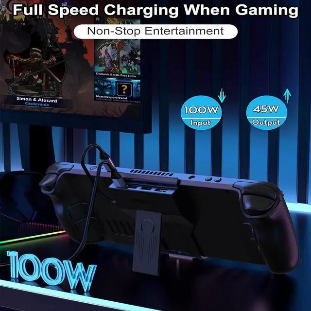 Alt view image 5 of 5 - Portable Steam Deck Dock 5-in-1 USB C Hub Docking Station with 3*USB A 4K@60H USB C PD 100W Max Steam Deck Stand Base Accessories