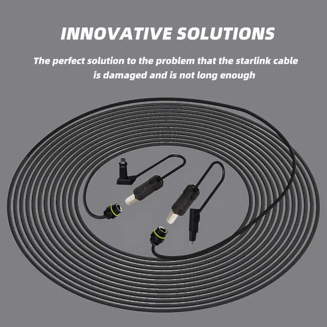 Alt view image 2 of 5 - Galeith Starlink Cable Extension & Repair Kit, Starlink SPX Plug to RJ45 Solution, with 150ft Cable, Extension to 225ft, SPEEDS UP to 1200Mbps, 24AWG Copper, Waterproof Gray