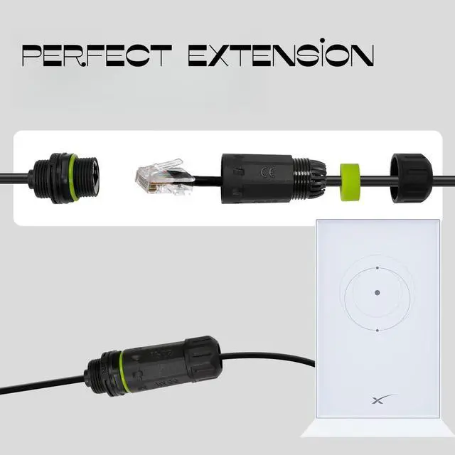 Alt view image 5 of 5 - Galeith Starlink Cable Extension & Repair Kit, Starlink SPX Plug to RJ45 Solution, with 150ft Cable, Extension to 225ft, SPEEDS UP to 1200Mbps, 24AWG Copper, Waterproof Gray