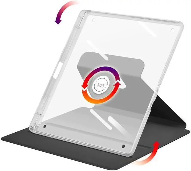 Alt view image 3 of 5 - Case for Kindle Scribe with Pencil Holder - (360 Degree Rotation & Auto Wake/Sleep), Premium Folio Stand Case with Flexible Viewing Angles for Kindle Scribe 10.2 Inch 2022 (Black)