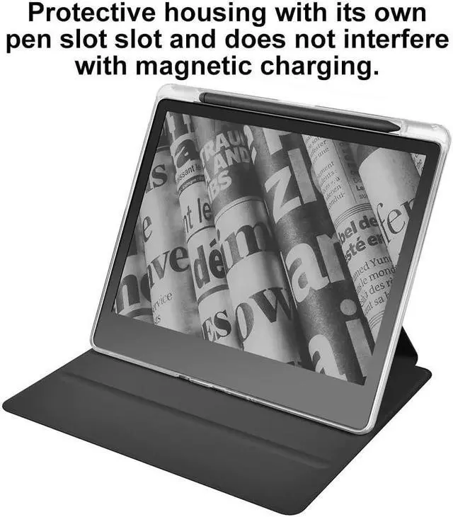 Alt view image 4 of 5 - Case for Kindle Scribe with Pencil Holder - (360 Degree Rotation & Auto Wake/Sleep), Premium Folio Stand Case with Flexible Viewing Angles for Kindle Scribe 10.2 Inch 2022 (Black)