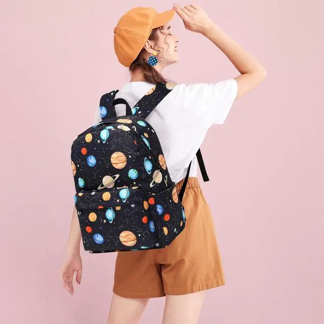 Alt view image 2 of 5 - Yusudan Planets School Backpack for Girls Women, Kids Teens School Bags College Bookbags Ladies Laptop Backpacks
