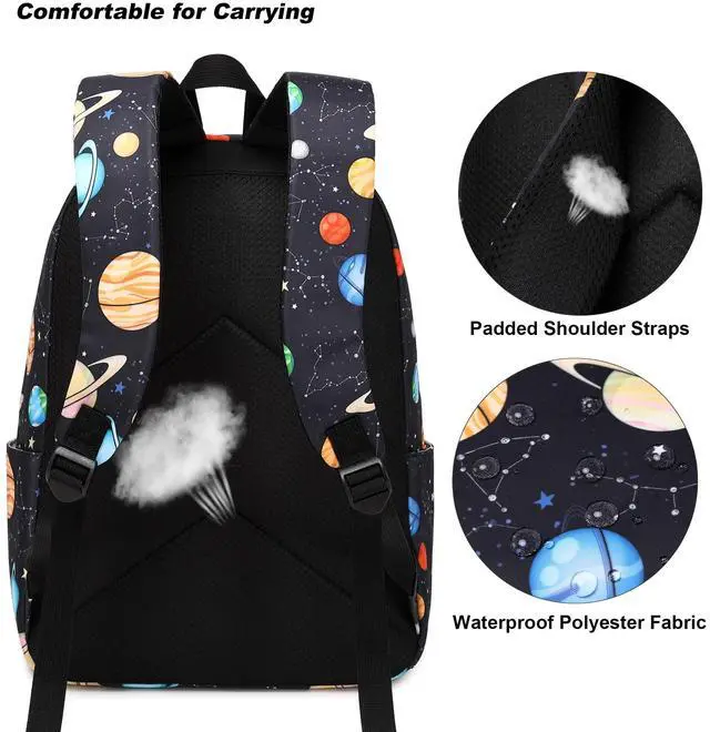 Alt view image 4 of 5 - Yusudan Planets School Backpack for Girls Women, Kids Teens School Bags College Bookbags Ladies Laptop Backpacks