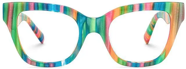 Main image of Zeelool Cat Eye Acetate Glasses Candy Eyewear Stylish Eyeglasses for Women Blue Light Blocking Glasses Anti Eyestrain Glasses Tilana ZJGA539674 Green