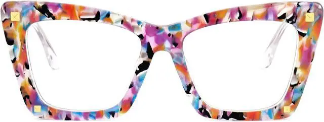 Alt view image 2 of 5 - Zeelool Stylish Oversized Rectangle Blue Light Blocking Glasses for Women Computer Eyeglasses ZJGA513369-03 Multicolor