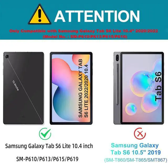 Alt view image 2 of 5 - HAASHADA Keyboard Case for Samsung Galaxy Tab S6 Lite 10.4" 2024 2022/2020(SM-P610/P613/P615/P619), Backlit Keyboard Case Detachable Slim Stand Cover S Pen Holder (Blue)