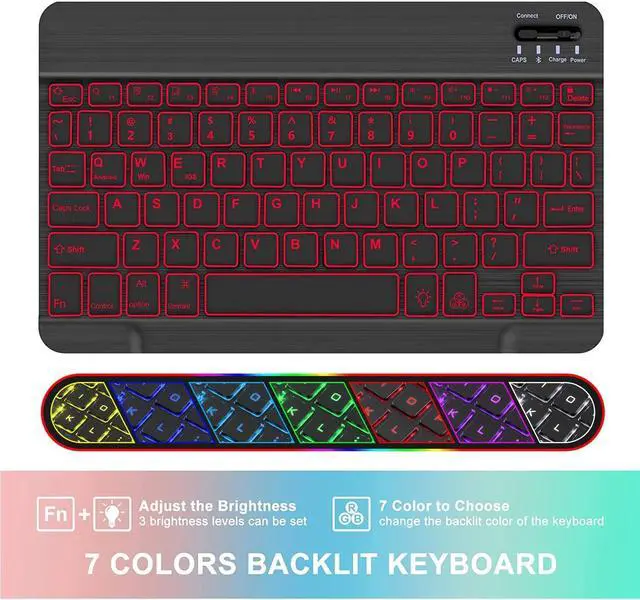 Alt view image 3 of 5 - HAASHADA Keyboard Case for Samsung Galaxy Tab S6 Lite 10.4" 2024 2022/2020(SM-P610/P613/P615/P619), Backlit Keyboard Case Detachable Slim Stand Cover S Pen Holder (Blue)