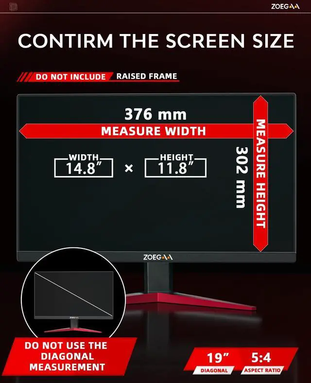 Alt view image 3 of 5 - ZOEGAA 19 Inch 5:4 Computer Privacy Screen for Monitor, 19 inch Removable Anti Blue Light Glare Eye Protection Shield, Black Blackout Anti Spy Desktop Security Private Filter