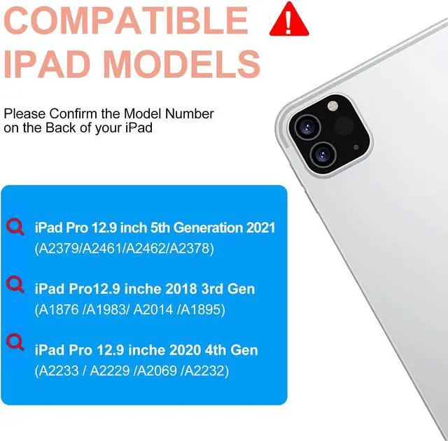 Alt view image 2 of 5 - iPad Pro 12.9 Case with Keyboard -Keyboard Case for iPad Pro 12.9-inch 2022 (6th Generation), iPad Pro 12.9 5th (2021) & 4th (2020) & 3rd (2018) Gen, Wireless Detachable - with Pencil Holder