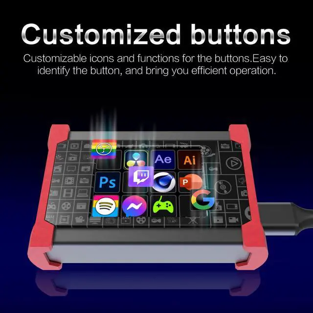 Alt view image 4 of 5 - Cature Card with Stream Controller Macropad, 2.4'' LCD Touch Screen Macro Keypad,12 Visual Macro Keys,Trigger Actions in Apps and Software Like OBS, Twitch,YouTube, etc., Works with Mac and PC