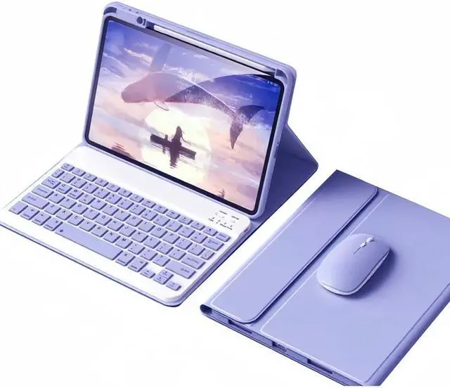 Main image of kaidisen Keyboard Case Mouse for iPad Air 11 inch M3/M2 (2025/2024)/ Air 10.9 inch 4th 5th Generation/Pro 11 inch 4th/3rd/2nd Gen Detachable Cute Color Keyboard Case,Purple
