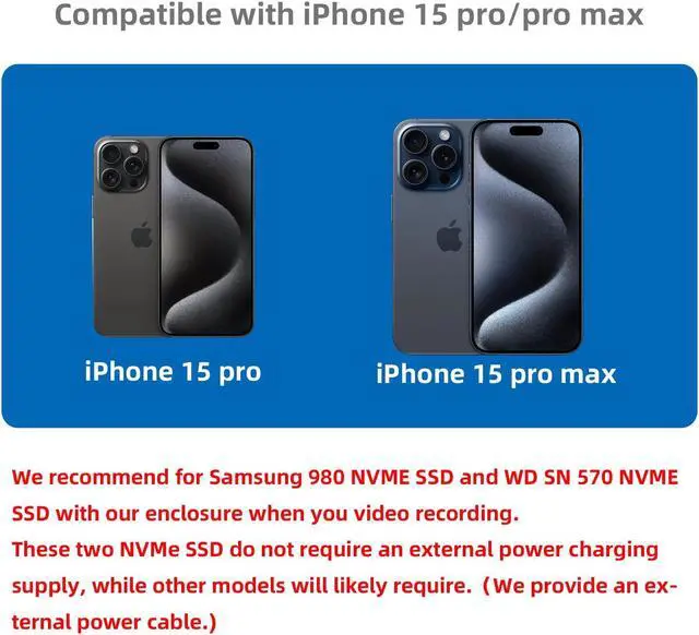 Alt view image 3 of 5 - Magnetic USB-C 40Gbps NVMe SSD Enclosure for iPhone 15 Pro Max ProRes,USB to 2280 NVMe PCI-E Adapter, Aluminum External SSD Case with Cooling Fan for MacBook/ iPad Pro/Android