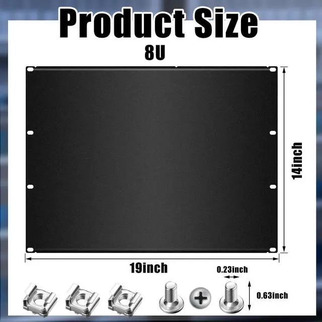 Alt view image 2 of 5 - Leinuosen Blank Rack Mount Panel Spacer Metal Blank Panel Black Server Rack Accessories Mount Filler for 19 Inch Server Network Enclosure Cabinet Cable(8U,5 Pcs)