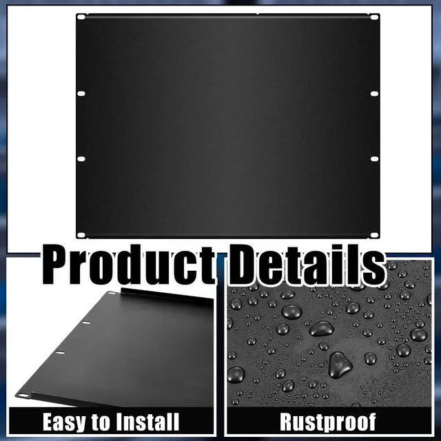 Alt view image 3 of 5 - Leinuosen Blank Rack Mount Panel Spacer Metal Blank Panel Black Server Rack Accessories Mount Filler for 19 Inch Server Network Enclosure Cabinet Cable(8U,5 Pcs)