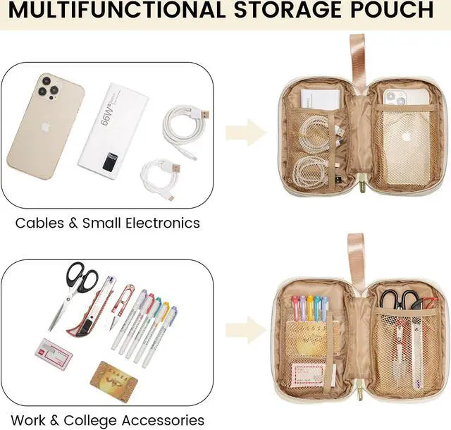 Alt view image 5 of 5 - LOVEVOOK Laptop Bags for Women, 15.6 inch Waterproof Work Tote Bag with Clutch, Professional Teacher Computer Purse Lightweight Shoulder Bag Travel, Quilted Beige & Brown