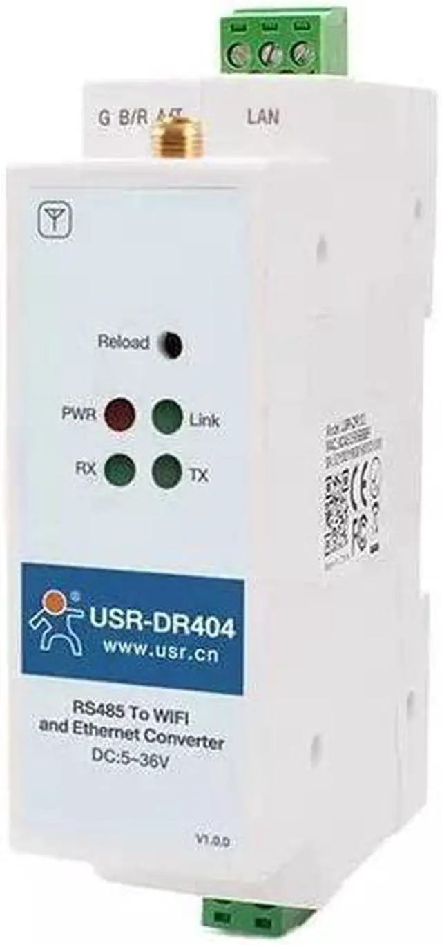 Alt view image 3 of 5 - Lubeby Smart USR-DR404 1-Port RS485 to 802.11 a/b/g/n WLAN Serial Device Server