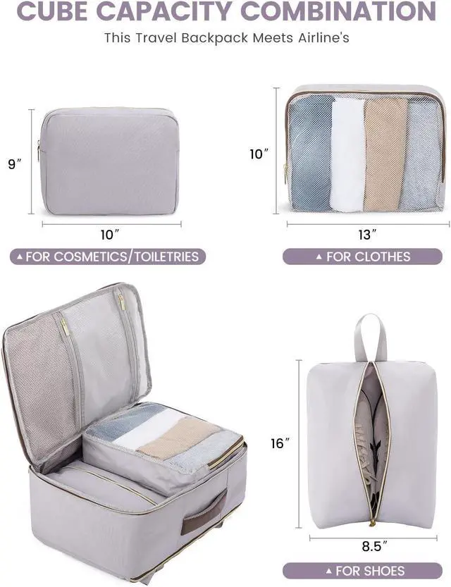 Alt view image 5 of 5 - LOVEVOOK Travel Backpack for Women,50L Carry On Backpack for Airplanes,18 Inch Laptop Personal Item Travel Bag,TSA Approved Carry On Luggage,Waterproof Weekender Business Hiking Bag