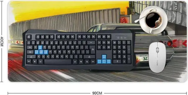 Alt view image 2 of 5 - JDM Japanese Car Art Skyline GTR R32 Computer Essentials Work Home Office Supplies 40x90cm