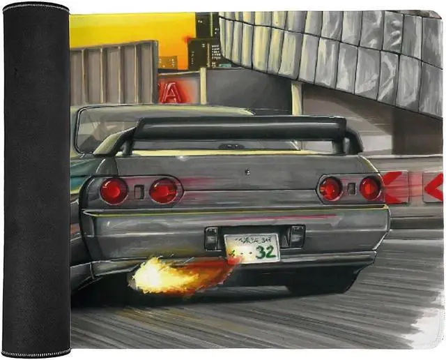 Alt view image 3 of 5 - JDM Japanese Car Art Skyline GTR R32 Computer Essentials Work Home Office Supplies 40x90cm
