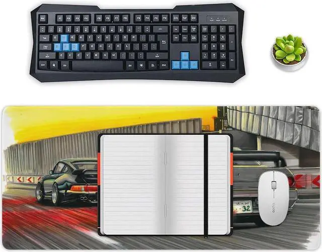 Alt view image 4 of 5 - JDM Japanese Car Art Skyline GTR R32 Computer Essentials Work Home Office Supplies 40x90cm