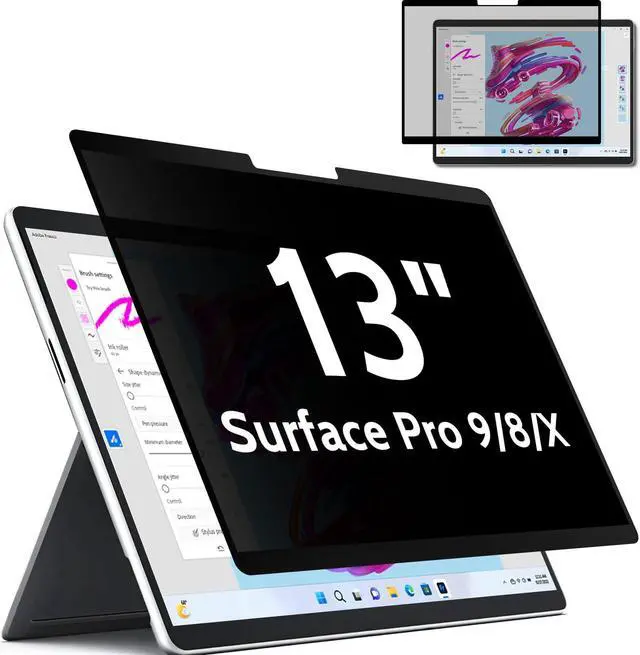 Main image of Upgrade Privacy Screen for Microsoft Surface Pro 9/8/X -13inch, Fully Removable Anti Glare Blue Light Filter, Anti-Spy Screen Protector for Surface Pro X 2019/Surface Pro 8 2021/Surface Pro 9 2022