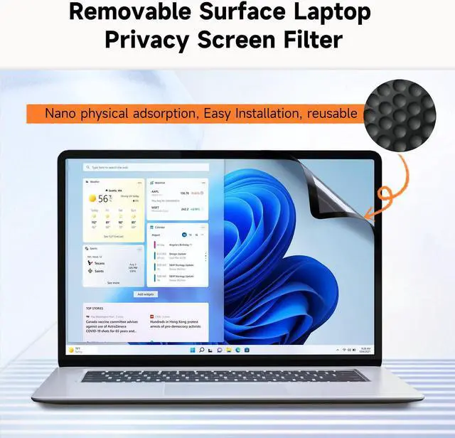Alt view image 4 of 5 - Upgrade Privacy Screen for Microsoft Surface Pro 9/8/X -13inch, Fully Removable Anti Glare Blue Light Filter, Anti-Spy Screen Protector for Surface Pro X 2019/Surface Pro 8 2021/Surface Pro 9 2022