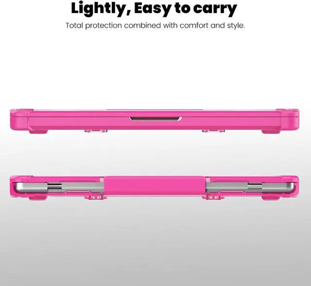 Alt view image 5 of 5 - Mektron Durable Case for MacBook Pro 14 INCH M1 A2442/ M2 A2779/ M3 A2918/A2992 /M4 A3112 A3401 A3185 Pro/Max (2021/2023/2024), Shockproof Full Protection Hard Shell with Fold Kickstand, B-Pink