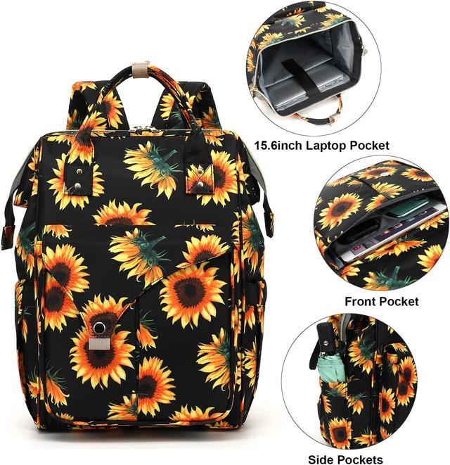 Alt view image 2 of 5 - Mimfutu Sunflower Laptop Backpack College School Backpack Bookbags Nurse Backpacks Travel Bags Casual Daypacks for Women Girls Fits 15.6 Inch Notebook