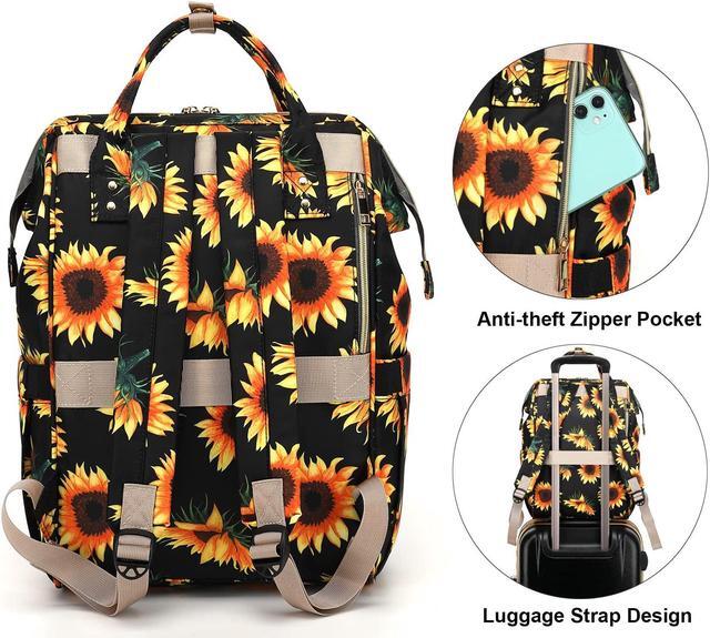 Alt view image 4 of 5 - Mimfutu Sunflower Laptop Backpack College School Backpack Bookbags Nurse Backpacks Travel Bags Casual Daypacks for Women Girls Fits 15.6 Inch Notebook
