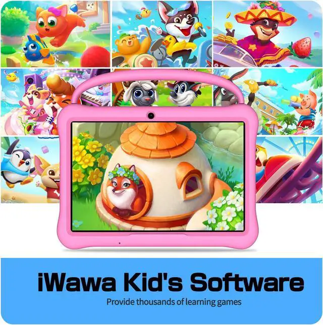 Alt view image 5 of 5 - NEWISION 10 inch Android 13 Tablet for Kids, Tabletas with Handheld 64GB,Parental Control,Kids App Pre-Installed, Educational Toddler Tablets WiFi, Bluetooth, 6000mAh, Dual Camera(Pink)