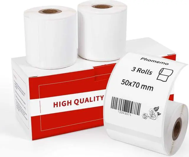 Alt view image 3 of 5 - Phomemo M110 Bluetooth Label Maker with 3 Rolls 1.96'' x 2.75'' (50x70mm) Thermal Labels- Thermal Label Maker Printer Apply to Labeling, Office, Cable, Retail, Barcode, Compatible with Android & iOS
