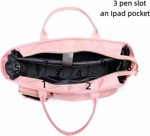 Alt view image 2 of 4 - Rabjen Nurse Tote Bag for Work with Padded 15.6 Laptop Sleeve, Medical Supplies Shoulder Bag for Home Health Care
