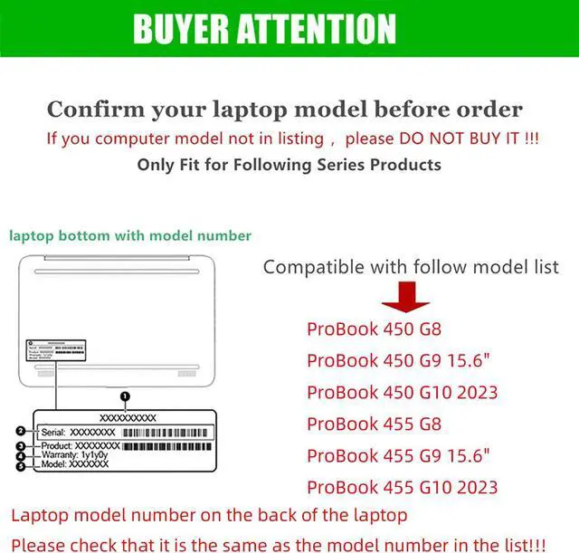 Alt view image 2 of 5 - RUNMEIJIA Case Cover for 15.6" Hp ProBook 450 G10 G9 G8 2023-2021 / ProBook 455 G10 G8 G9 Notebook Sleeve 2-in-1 Protective PU Leather case (Grey)