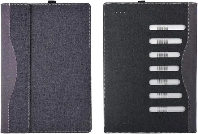 Alt view image 3 of 5 - RUNMEIJIA Case Cover for 15.6" Hp ProBook 450 G10 G9 G8 2023-2021 / ProBook 455 G10 G8 G9 Notebook Sleeve 2-in-1 Protective PU Leather case (Grey)