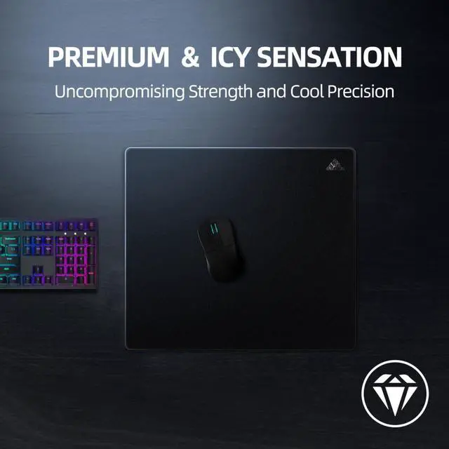 Alt view image 2 of 5 - Glass Mousepad XXL-15.75x17.72inch Tempered Glass Gaming Mouse Mat-Ultra-Smooth Micro-Etched Surface - Dirt and Scratch-Resistant - Anti-Slip Base (Black)