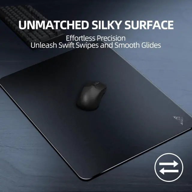 Alt view image 3 of 5 - Glass Mousepad XXL-15.75x17.72inch Tempered Glass Gaming Mouse Mat-Ultra-Smooth Micro-Etched Surface - Dirt and Scratch-Resistant - Anti-Slip Base (Black)