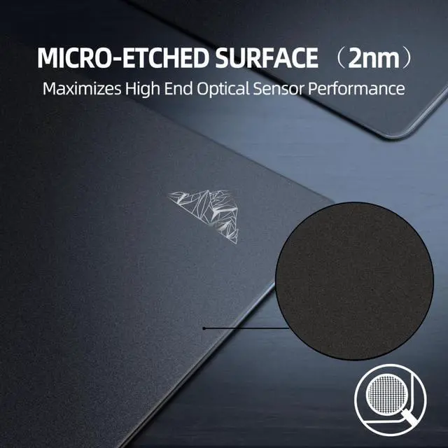Alt view image 4 of 5 - Glass Mousepad XXL-15.75x17.72inch Tempered Glass Gaming Mouse Mat-Ultra-Smooth Micro-Etched Surface - Dirt and Scratch-Resistant - Anti-Slip Base (Black)