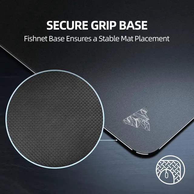 Alt view image 5 of 5 - Glass Mousepad XXL-15.75x17.72inch Tempered Glass Gaming Mouse Mat-Ultra-Smooth Micro-Etched Surface - Dirt and Scratch-Resistant - Anti-Slip Base (Black)