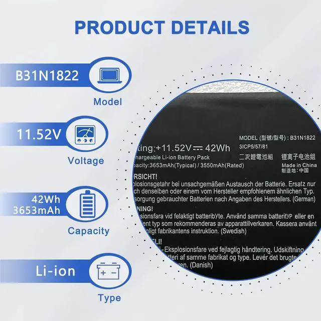 Alt view image 2 of 5 - JOTACT B31N1822 Laptop Battery Compatible with Asus ZenBook Flip 14 Q406 Q406DA UM462 UX462 UX462D UX462DA UM462DA UM462DA-AI012T UM462DA-AI023T UM462DA-AI017T UM462DA-AI037T AI028T 11.52V 42Wh