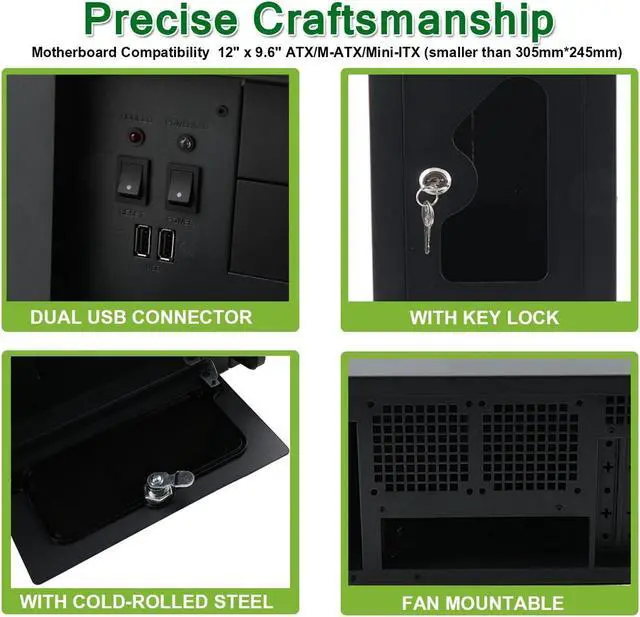 Alt view image 5 of 5 - SUDEG 4U Wall Mount Network Cabinet, Server Rack Enclosure with Locking Door Side Panels&7 x 3.5 HDD Drive Bays with 80 mm Fan,SL-450A