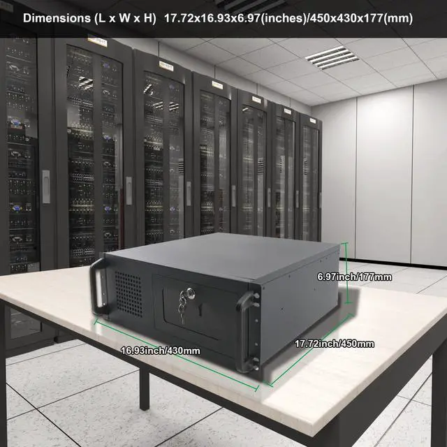 Alt view image 3 of 5 - SUDEG 4U Wall Mount Network Cabinet, Server Rack Enclosure with Locking Door Side Panels&7 x 3.5 HDD Drive Bays with 80 mm Fan,SL-450A