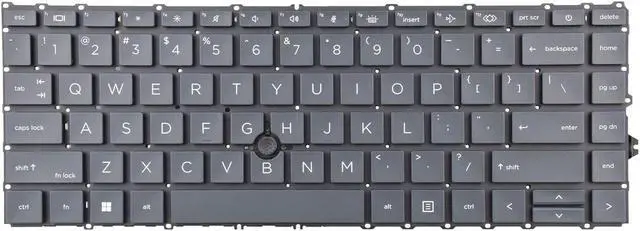 Alt view image 2 of 5 - Black Replacement Keyboard Compatible with HP EliteBook 745 G7, 745 G8, 840 G7, 845 G7, 840 G8, 845 G8, ZBook Firefly 14 G7, ZBook Firefly 14 G8 with Backlight and Pointer No Frame