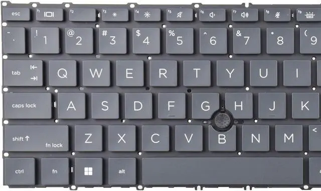 Alt view image 4 of 5 - Black Replacement Keyboard Compatible with HP EliteBook 745 G7, 745 G8, 840 G7, 845 G7, 840 G8, 845 G8, ZBook Firefly 14 G7, ZBook Firefly 14 G8 with Backlight and Pointer No Frame